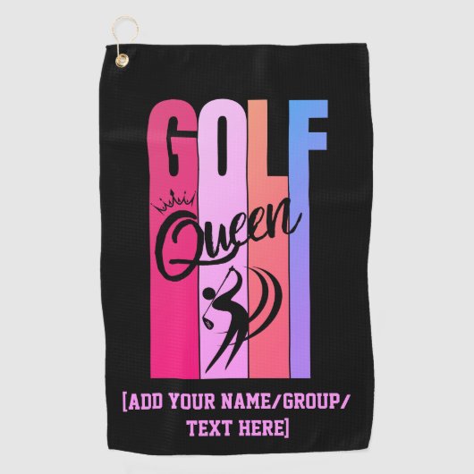 レディース GOLF QUEEN カスタムネーム ゴルフタオル (正面)