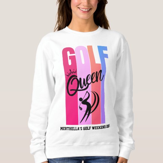 レディース GOLF QUEEN カスタムネーム スウェットシャツ (正面)