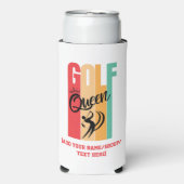 レディース GOLF QUEEN 名前刺繍 スリム缶クーラー (Seltzer正面)