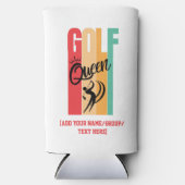レディース GOLF QUEEN 名前刺繍 スリム缶クーラー (正面)