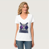 レディースBella+CanvasリラックスフィットVネックTシャツ Tシャツ (正面フル)