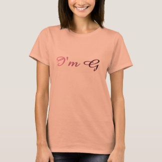 レディースI'm G Ringer Tシャツ斜体 – ピンク Tシャツ