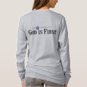 レディースLS灰色のワイシャツ Tシャツ (裏面)