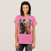レディースTシャツ、カップルの愛プリント Tシャツ (正面フル)