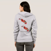 レディースTシャツ フード&ジッパー パーカ (裏面フル)