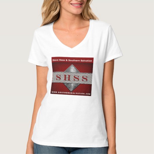 レディースV首のTシャツ Tシャツ (正面)