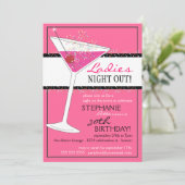 レディーズナイトアウトマルティーニピンク誕生祝い 招待状 (スタンド正面)