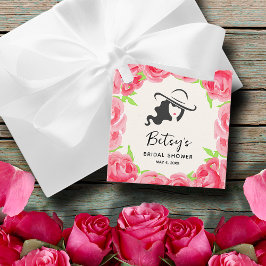 レディーズハットウォーターカラーバラダービーブライダルシャワー フェイバータグ