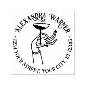 レディーズハンドホールディングシャンパンガラス差出人住所 セルフインキングスタンプ (デザイン)