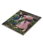 レディーズピッキングバラ、ジョン・ウィリアム・ウォーターハウス タイル (側面)