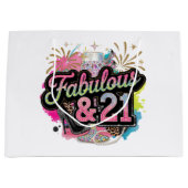 レディーズファブラス21歳の誕生日パーティー ラージペーパーバッグ (正面)