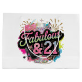 レディーズファブラス21歳の誕生日パーティー ラージペーパーバッグ (裏面)