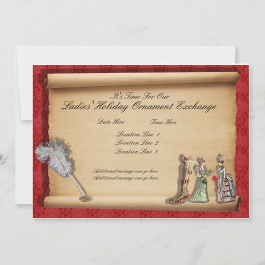 レディーズホリデーオーナメント交換招待状 招待状 (正面)