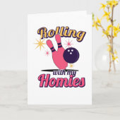 レディーズボーリングボーリングピンボウリングをする人、 クリケットの投手ボーリングクラブ カード (黄色い花)