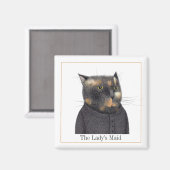 レディーズメイドキャットスクエアマグネット+文字II マグネット (正面/裏面)