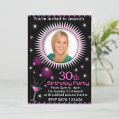 レディーズ30歳の誕生日パーティー写真招待状 招待状 (スタンド正面)