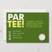 レディーズ·ゴルフ「ホットティー」誕生日パーティー 招待状 (裏面)
