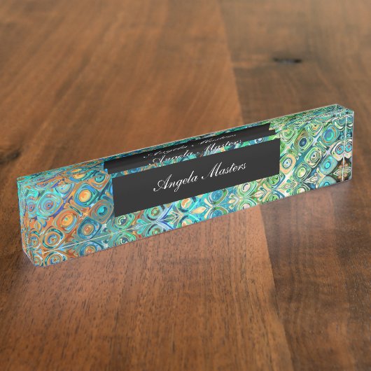 レディーズ·モノグラモダンム·抽象芸術 デスクネームプレート (側面)