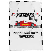 レディーセットゴーレースクーレーズレッド誕生日 ミディアムペーパーバッグ (正面)