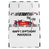 レディーセットゴーレースクーレーズレッド誕生日 ミディアムペーパーバッグ (裏面)