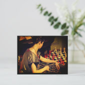 レディーチェスプレーヤーヴィンテージアート19世紀 ポストカード (スタンド正面)