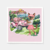 レディートーナメントをテーマにしたゴルフの女性 スタンダードカクテルナプキン (正面)