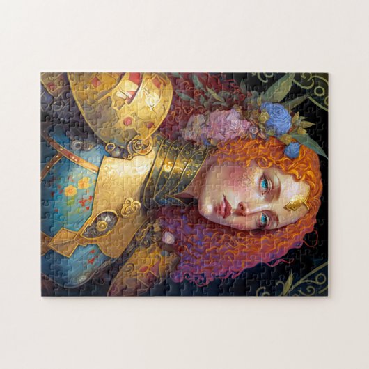 レディーナイトウォーリアマーアーマーファンタジーアート ジグソーパズル (横)