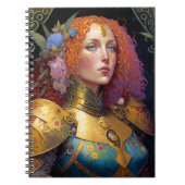 レディーナイトウォーリアマーアーマーファンタジーアート ノートブック (正面)