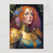 レディーナイトウォーリアマーアーマーファンタジーアート ポストカード (正面)