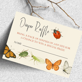 レディーバグおむつラッフル赤ちゃんシャワーエンクロージャカード エンクロージャーカード