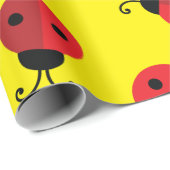 レディーバグかわいい1歳の誕生日パーティー ラッピングペーパー (ロールコーナー)