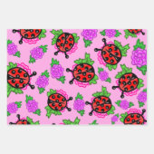 レディーバグとパープルバララッピング紙シートセット ラッピングペーパーシート (正面3)