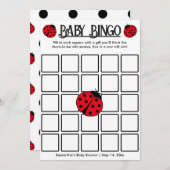 レディーバグのレトロ水玉模様,ベビービンゴゲームカード 招待状 (正面/裏面)