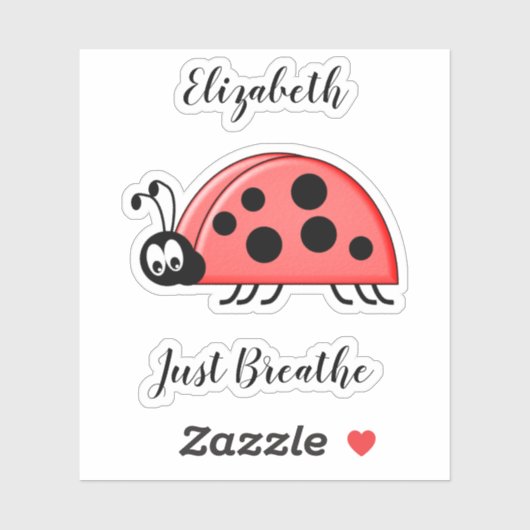 レディーバグは名前で不安の引用文を呼吸する シール (シート)