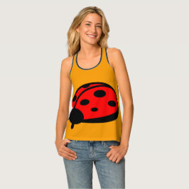 レディーバグオレンジの女性のレーサーバックタンクトップ タンクトップ