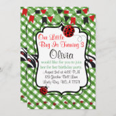 レディーバグガーデンティーアンドケーキパーティの招待状 招待状 (正面/裏面)