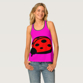 レディーバグピンクウィメンズレーサーバックタンクトップ タンクトップ