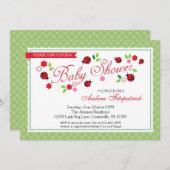 レディーバグベビーシャワー招待状 招待状 (正面/裏面)