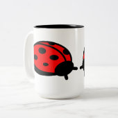 レディーバグホワイト&ブラックマグカップ ツートーンマグカップ (正面左)