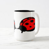 レディーバグホワイト&ブラックマグカップ ツートーンマグカップ (正面右)