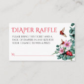 レディーバグ女の子のシャワーおむつラッフル エンクロージャーカード (正面)