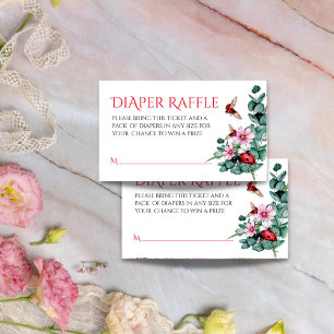 レディーバグ女の子のシャワーおむつラッフル エンクロージャーカード