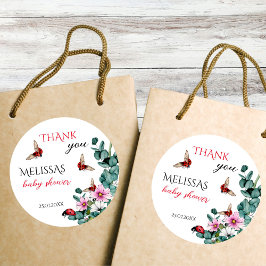 レディーバグ女の子のシャワーの好意 ラウンドシール