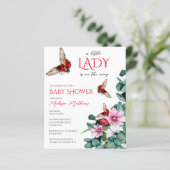 レディーバグ女の子のシャワー予算の招待 (スタンド正面)