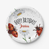 レディーバグ誕生日ガーデンパーティー ペーパープレート (正面)