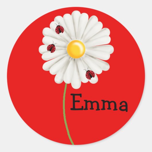 レディーバグ誕生日シール ラウンドシール (正面)