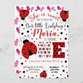 レディーバグ誕生日招待状 招待状 (正面/裏面)