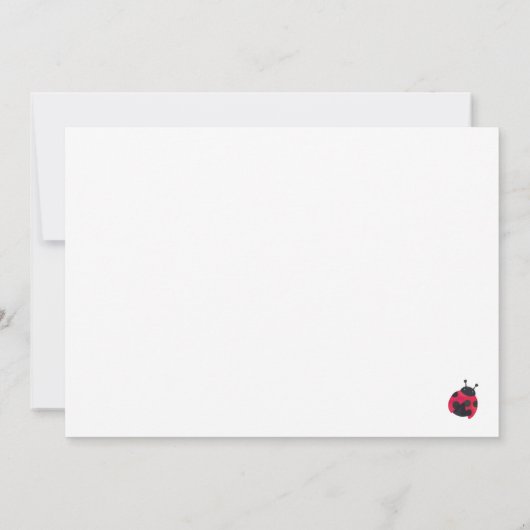 レディーバグ赤ちゃんシャワーありがとう サンキューカード (裏面)