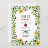 レディーバグ+ワイルドフラワーガールズバースデーパーティー 招待状 (正面)