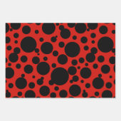 レディーバードテーマ包装紙フラットシートセット3 ラッピングペーパーシート (正面)